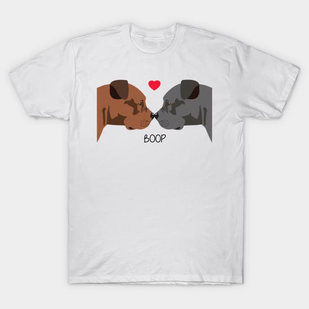 Pitbull Dog Boop I Love You T-Shirt by HotPinkStudio.Me